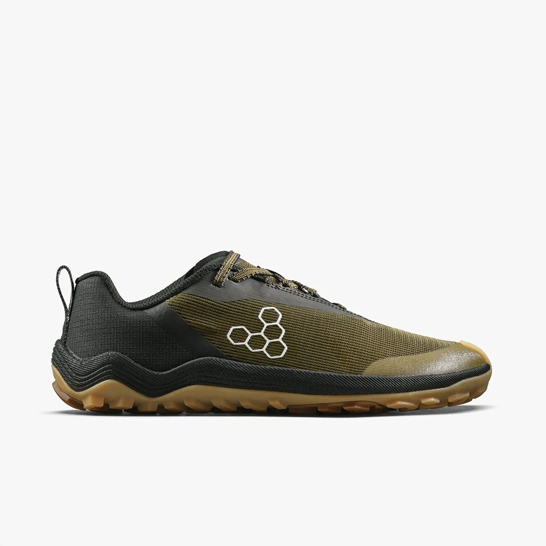 Кроссовки Vivobarefoot Primus Trail Flow — женская модель, тёмно-оливковый
