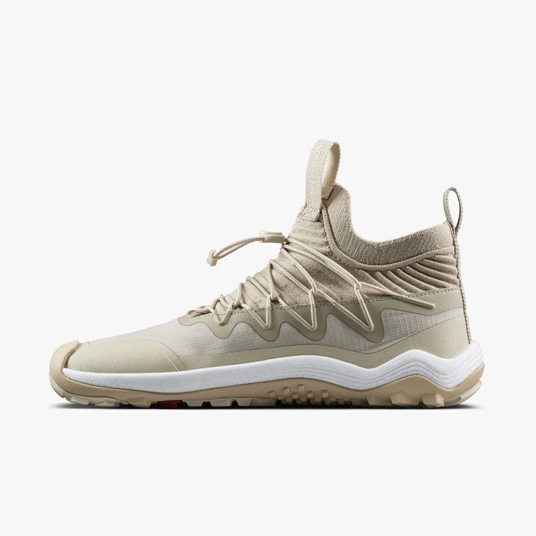 Ботинки Vivobarefoot Primus Trail Flow Mid II — женская модель, бежевый, фото 3
