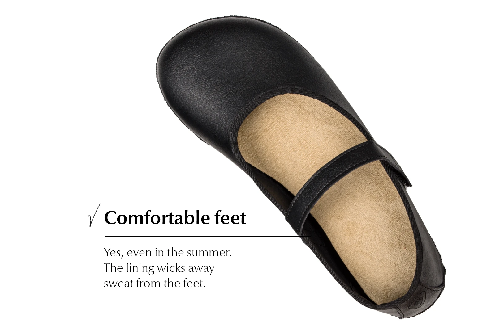 Балетки Ahinsa Ananda Ballet с ремешком Barefoot — чёрный, фото 5