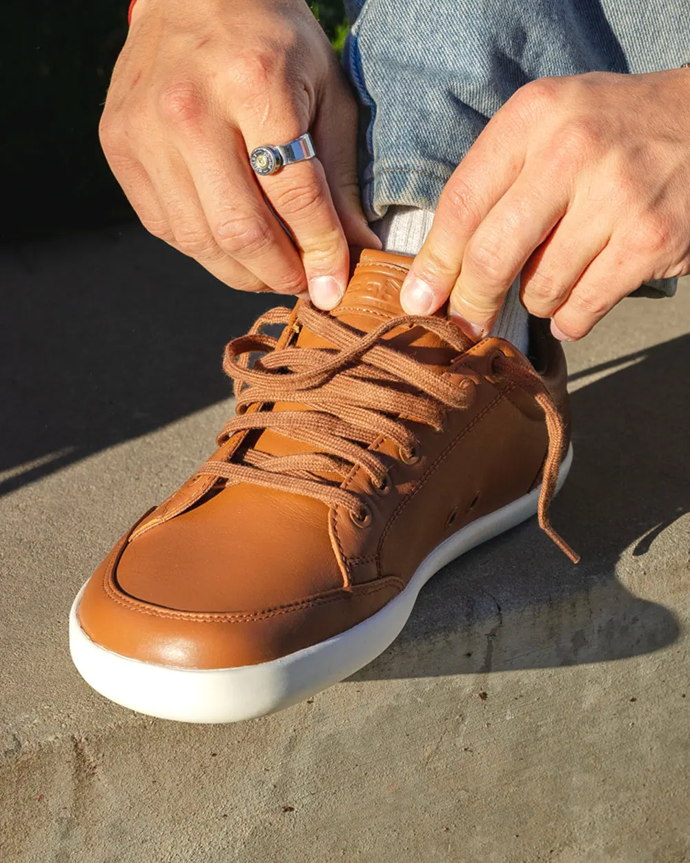 Босоногие кожаные кеды Splay FREESTYLE LEATHER — Oak, фото 6