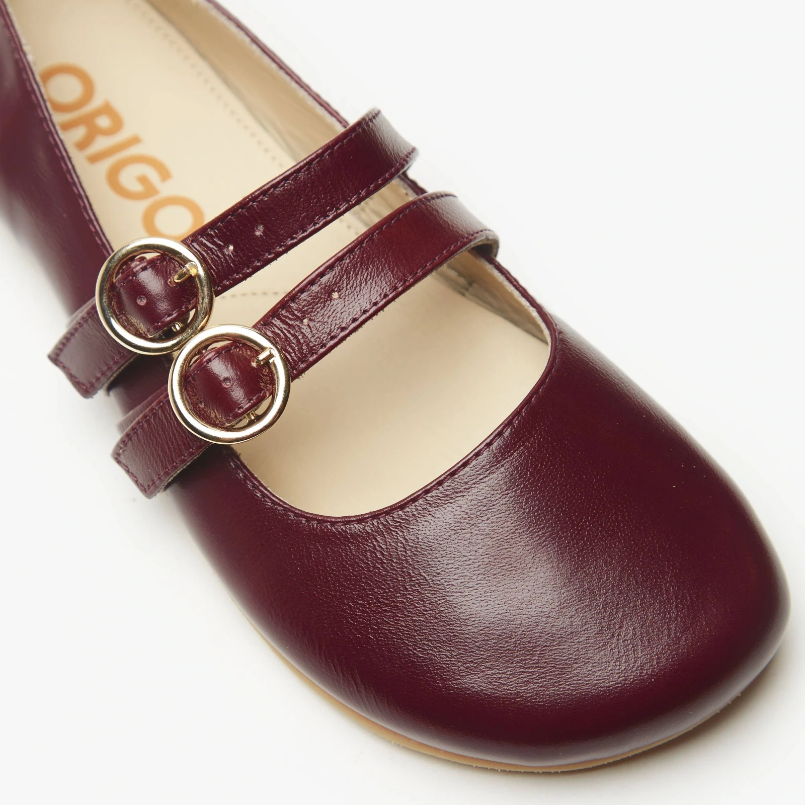 Босоногие туфли Origo Double Strap Mary Jane — лаковый бордовый, фото 2