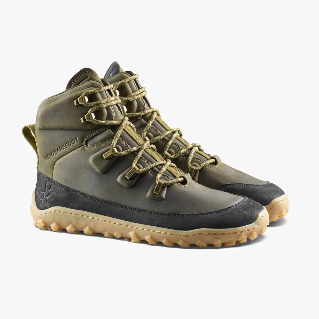 Ботинки Vivobarefoot Tracker Leather AT II — женская модель, тёмно-оливковый, фото 4
